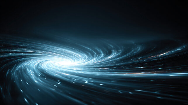 A dynamic pulsing energy vortex radiates with streaks of light, twisting in a hypnotic spiral, conveying motion, power, and cosmic energy.
