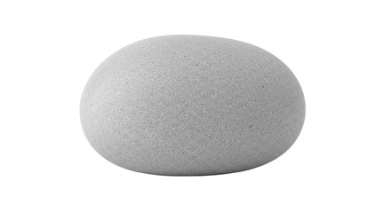 Single smooth gray natural river stone or spa therapy pebble design element isolated PNG with Transparent Background