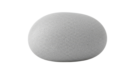 Single smooth gray natural river stone or spa therapy pebble design element isolated PNG with Transparent Background