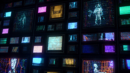 Digital Art Display: A vibrant display of digital art pieces.