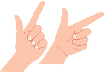 Pointing hands gesture