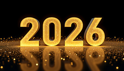 Glowing Golden 2026 New Year Celebration