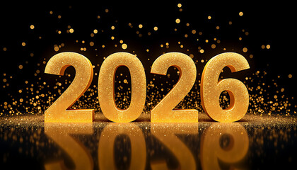 Glowing Golden 2026 New Year Celebration
