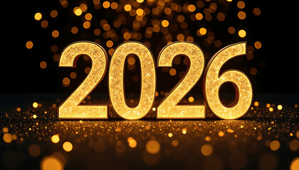 Glowing Golden 2026 New Year Celebration