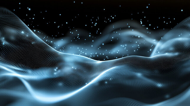 Silver-blue tech background with flowing wave motion, metallic reflections, and dynamic light gradients suggesting innovation, energy, and futuristic design.
