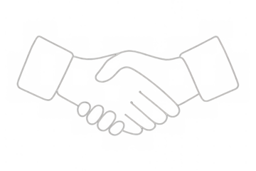 Handshake outline icon representing business deal, agreement, partnership, cooperation, and trust on transparent background