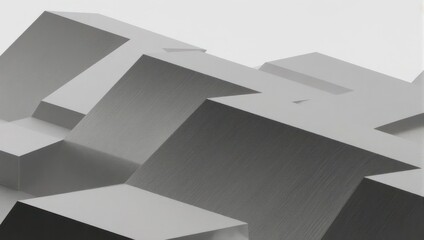 Abstract Geometric Forms in Gray Tones - Modern Architectural Design.