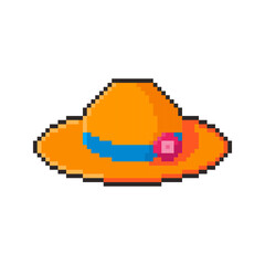 Pixel art Summer Hat game asset design