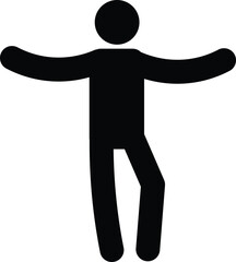 Man icon, black color, stick figure people, human silhouettes, stickmen isolated on white background