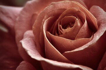 Obraz premium Intricate spiral of a deep pink rose in a close up macro shot Keywords: rose, deep pink, flower, spiral, macro, close up, floral, bloom