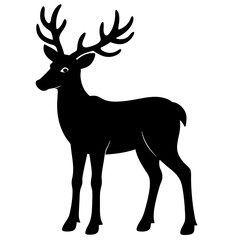 Obraz premium deer silhouette vector silhouette artwork designed for DIY crafts, branding, and poster printing.