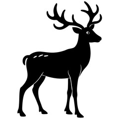 Obraz premium deer vector illustration silhouette design bundle perfect for social media, cards, and winter décor.