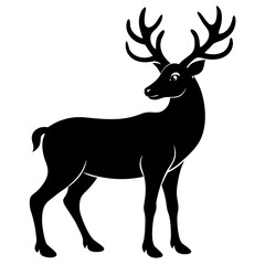 Obraz premium silhouette of a deer silhouette vector set for Christmas artwork, apparel, and seasonal products.