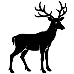 Fototapeta premium deer vector illustration Christmas silhouette vector design perfect for festive decoration.