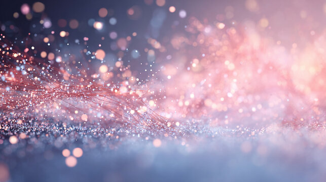 Soft glowing particles drift over a smooth gradient background creating a dreamy ethereal effect symbolizing imagination serenity and abstract beauty in digital visual art