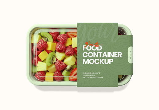 Fruit Salad Mixed Tray Packaging Mockup