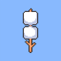 Pixel art Marshmallow on Stick game asset design