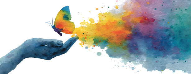 Abstract watercolor splash paint design texture on grunge paper