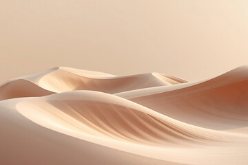 Subtle desert sand dunes with soft light and shadow patterns at sunrise
