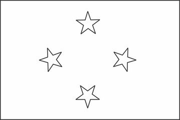 Micronesia flag icon coloring
