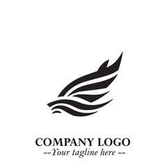 Ship Moving Fast Logo Symbol in Black on the White Background with Modern Maritime Design