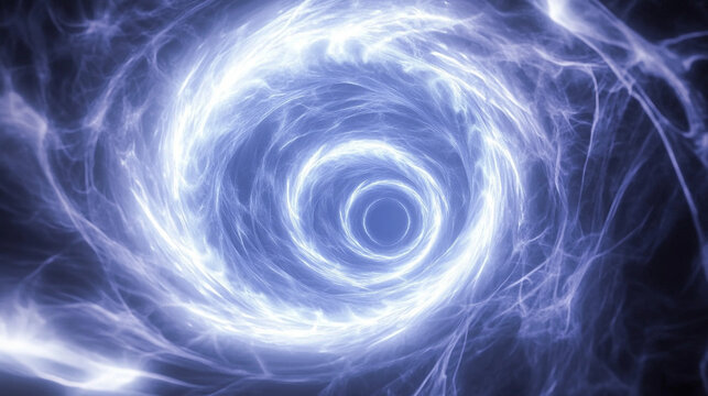A dynamic time warp visualized as a swirling light vortex, glowing with motion and depth—blending sci-fi energy, luminescent trails, and a sense of bending space-time.
