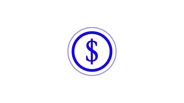 A vibrant blue dollar sign symbol enclosed within a circular border on a clean white background