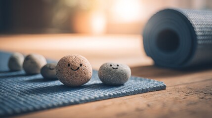 Zen stones arranged in smile