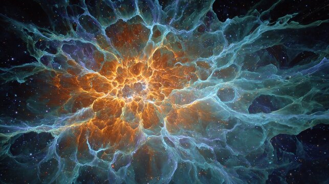 Vibrant nuclear fusion energy representation - Powered by Adobe