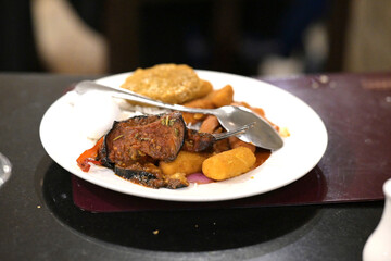 Delicious plated food, ready for fine dining night