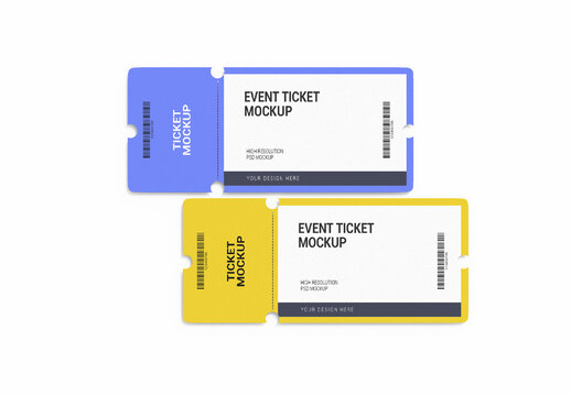 Two Event Ticket Mockup PSD Template
