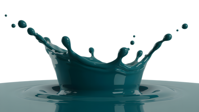 Stunning teal liquid crown splash conveys dynamic movement and captivating visual texture for creative design projects and impactful marketing campaigns