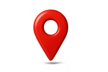 Red 3d location pin icon representing destination, navigation, and travel isolated on transparent background