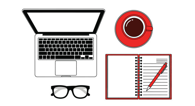 Creative freelancer's workspace with laptop and coffee for inspiration