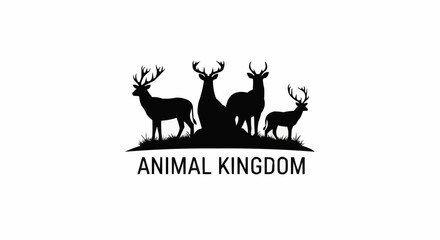 Majestic Deer Family Silhouette Standing Proudly in Natural Habitat.