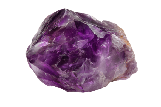 Vivid, translucent purple crystal formation with sharp edges against a black background