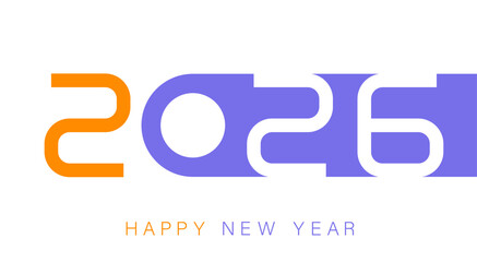 New year number 2026. New year 2026 design.
