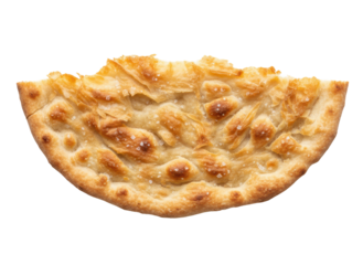 Crisp flatbread flaky pastry golden crust salted snack half moon shape with bite
