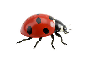 Ladybug close-up showing red, black, white detail