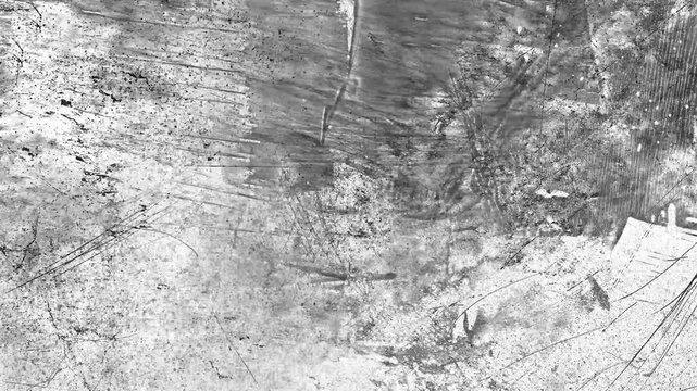 The grunge texture is monochrome with a rough surface and scratches, fast background animation.