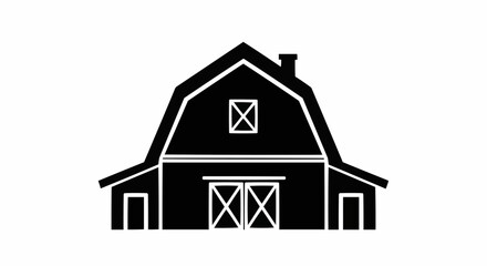 Classic black barn silhouette representing rural farm architecture.
