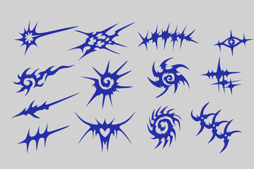 Abstract grunge shape element set