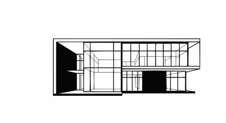 Modern Architectural Building Design with Glass Facade and Clean Lines.