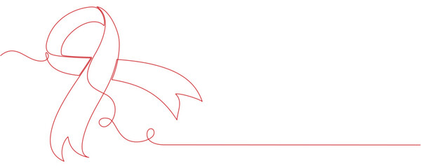 Illustration vector of Aids day ribbon with line art style