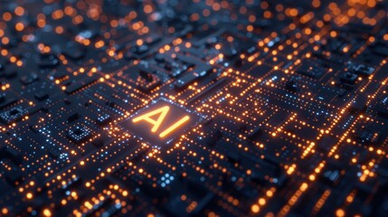 Futuristic AI Neural Network Visualization in Vibrant Digital Setting