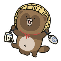 狸の置物・かわいいたぬきイラスト