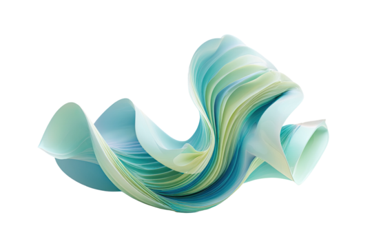 Abstract swirl of layered, flowing pastel colors against a stark black background