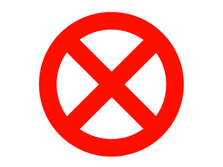 Fototapeta premium 赤い丸印にバツ印