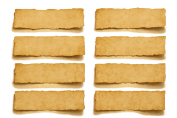 Antique Paper Strips: A collection of vintage paper strips, each bearing the marks of time and texture, ready to convey messages or add a touch of timeless style.