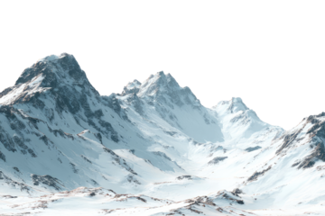 Majestic snow-capped mountains pierce the sky, rendered with crisp detail
